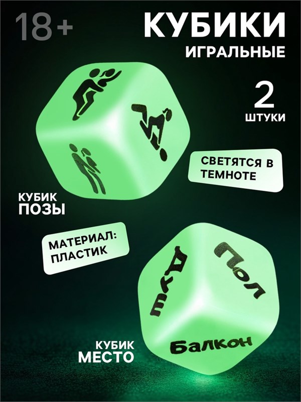 Кубики игральные для взрослых «Секс места и позы», 2 шт., 2.5×2.5 см, 18+ 9195264