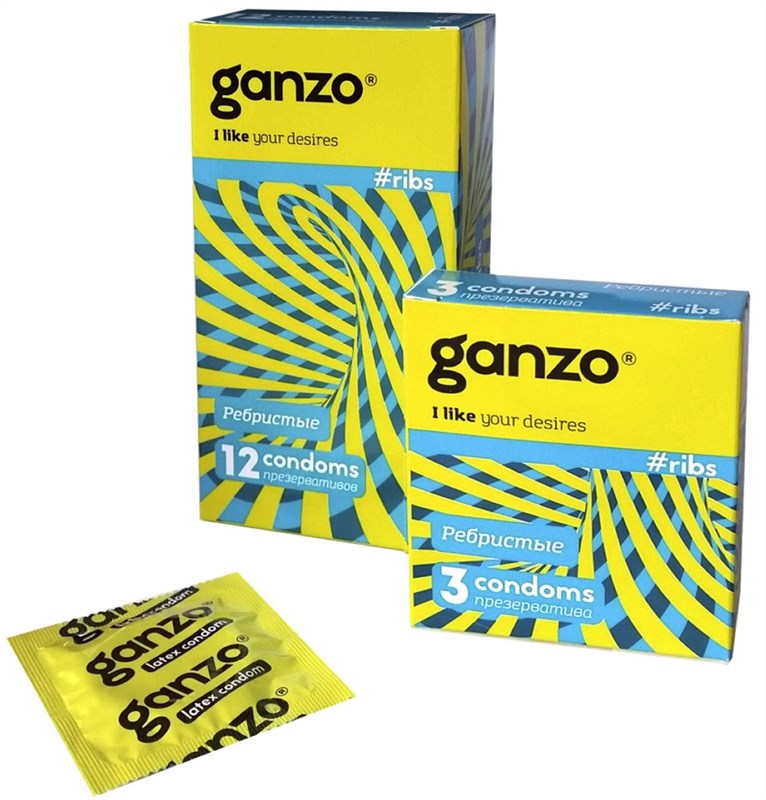 Презервативы GANZO RIBS (Ребристые), 3 шт - фото 142133