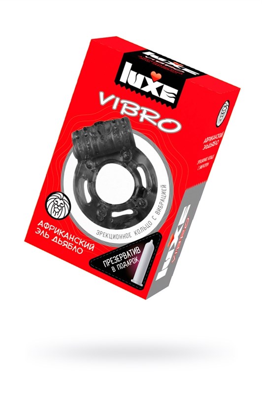 Виброкольцо Африканский Эль Дьябло + презерватив LUXE VIBRO - фото 142714