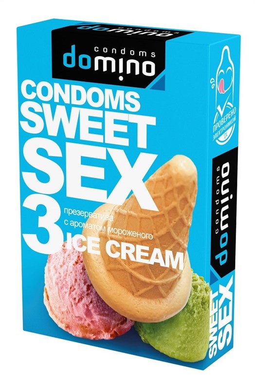 Презервативы для орального секса DOMINO Sweet Sex с ароматом мороженого, 3 шт - фото 145360