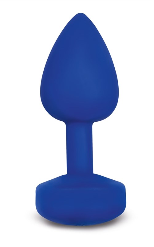 Дизайнерская анальная пробка с вибрацией Gplug (синяя), 8х2,8 см - фото 146520