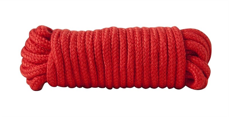Красная хлопковая верёвка Bondage Rope 16 Feet, 5 м - фото 146978