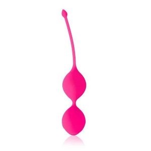 Розовые вагинальные шарики Cosmo с хвостиком - фото 149857