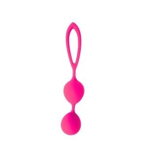 Розовые вагинальные шарики с петлёй Cosmo - фото 149862