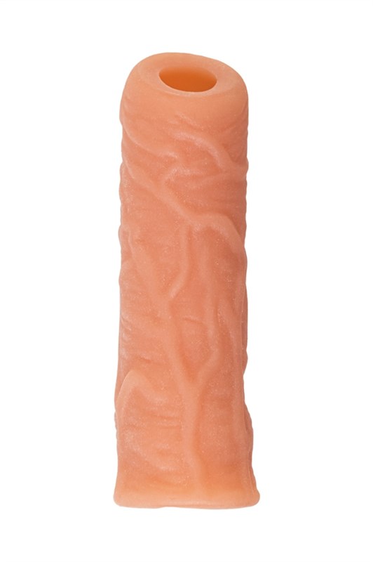 Открытая насадка-реалистик с подхватом мошонки Nude Sleeve M - 15,6 см - фото 151629