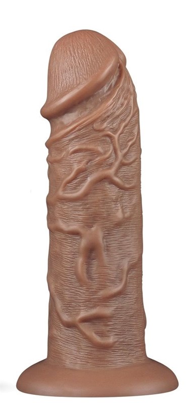 Коричневый фаллоимитатор Cubby dildo - 26,6 см - фото 152467