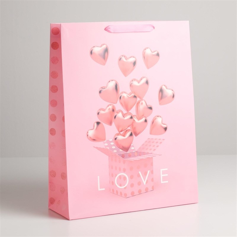 Пакет ламинированный вертикальный «LOVE», L 31 × 40 × 11,5 см - фото 152762