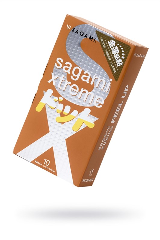 Презервативы Sagami, xtreme, feel up, латекс, 19 см, 5,3 см, 10 шт. - фото 157218