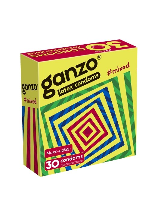 Презервативы Ganzo Mixed, микс-набор, латекс, 18 см, 30 шт - фото 159402