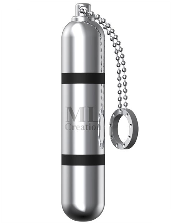 Мини-вибратор на цепочке Glittering Bullet (Серебро) - фото 164555