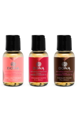 Подарочный набор массажных масел для поцелуев DONA с феромонами, 3х30 мл JO40601 - фото 167214