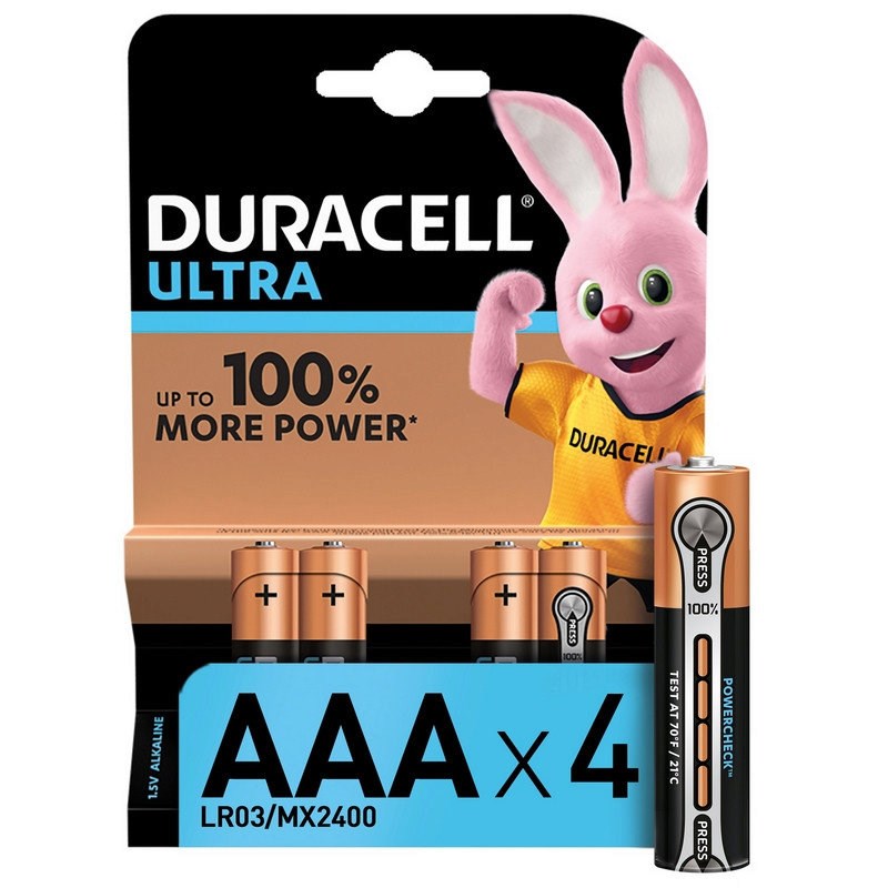 Батарейки Duracell AAA, 4 шт DURLR3t4BL - фото 168273