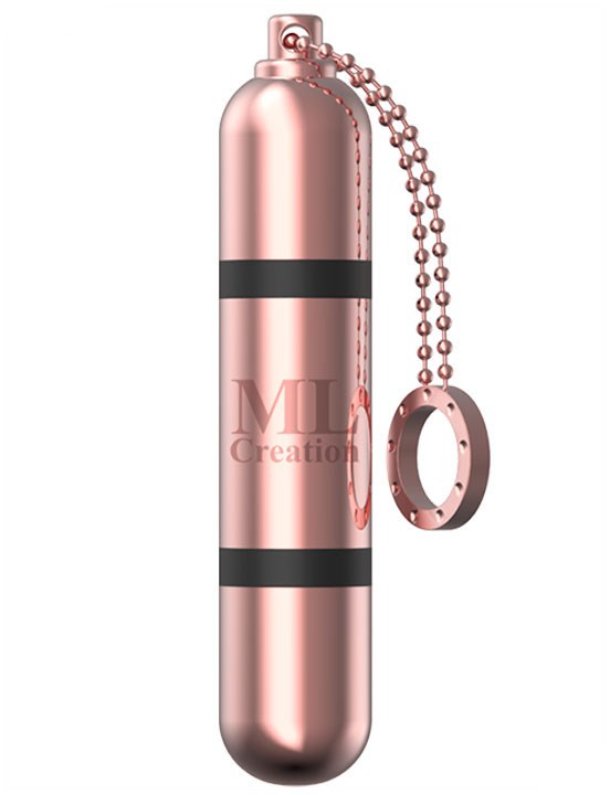 Мини-вибратор на цепочке Glittering Bullet (Розовое золото) ML11 - фото 168678