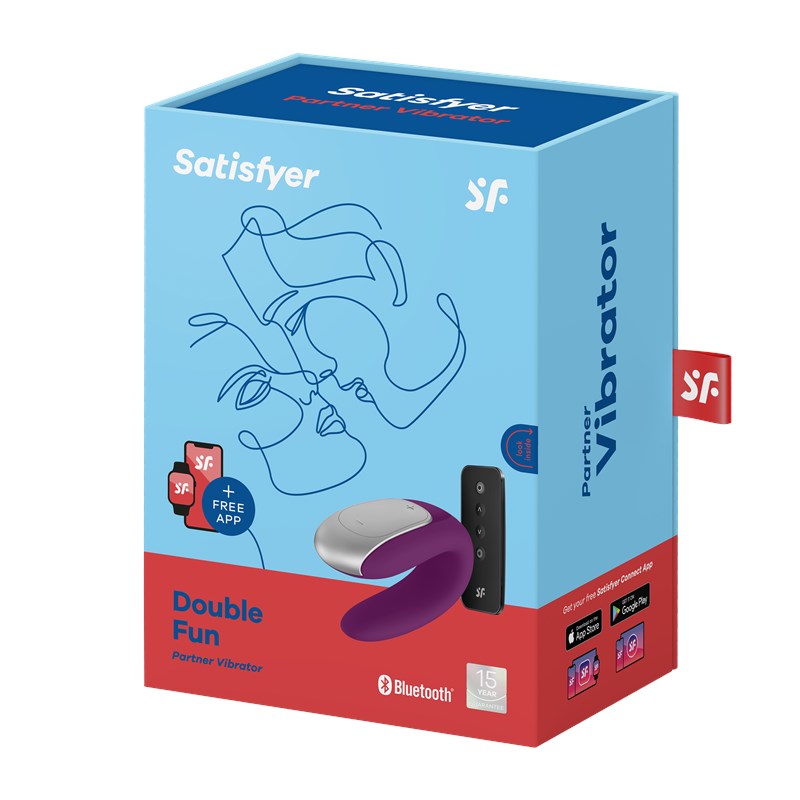 Парный вибратор Satisfyer Double Fun с возможностью управления через пульт и приложение (фиолетовый) 4002460 - фото 169200