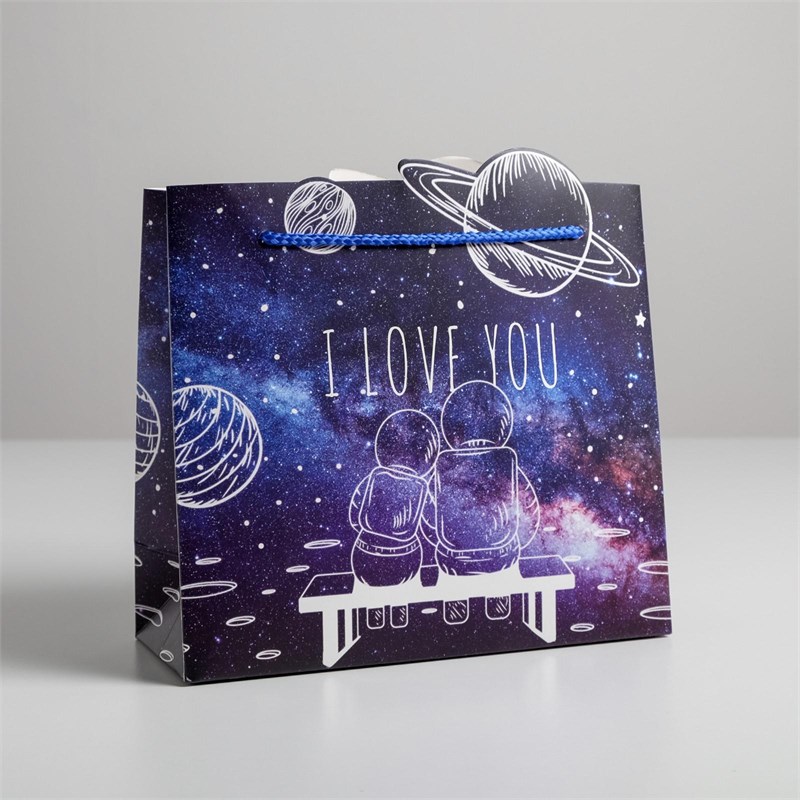 Пакет подарочный «I love you», 25 × 26 × 10 см 5266624 - фото 170131