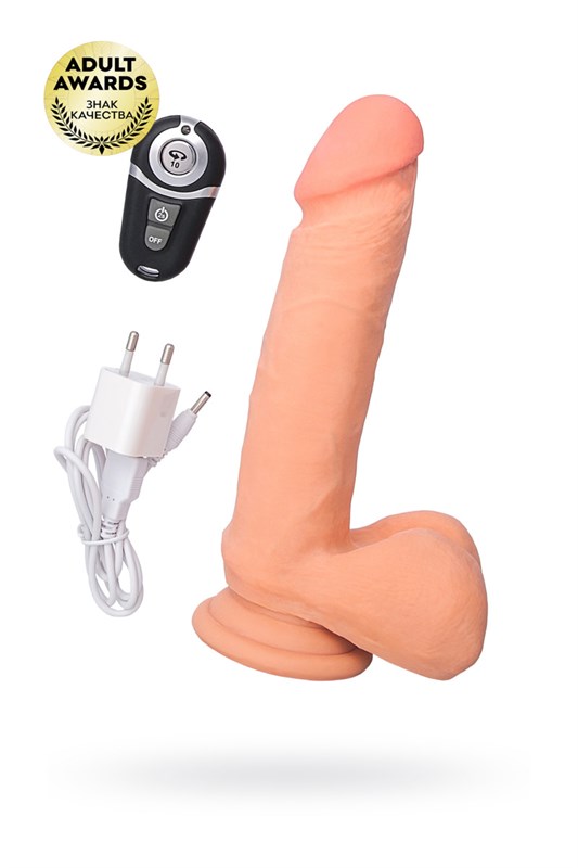Вибратор с пультом ДУ TOYFA RealStick Elite Vibro, TPR, телесный, 10 режимов 17см, 3,4 см 987002 - фото 170188