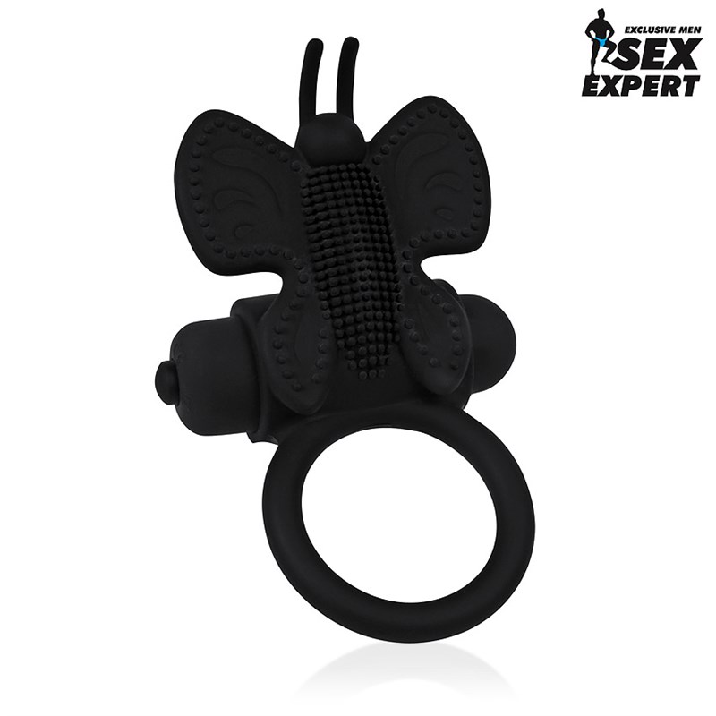 Эрекционное виброкольцо с бабочкой Sex Expert SEM-55207 - фото 170365