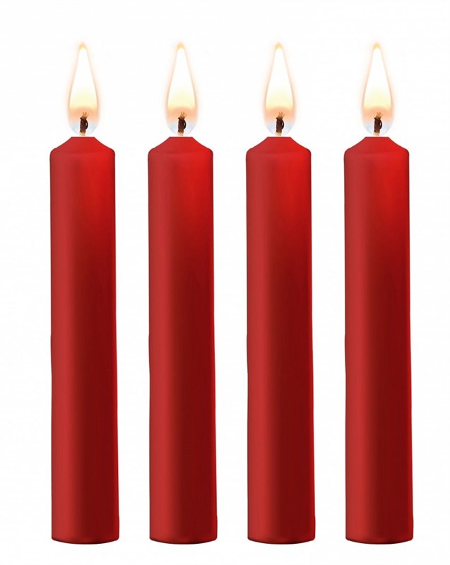 Набор из 4 красных восковых свечей Teasing Wax Candles OU488RED - фото 170736