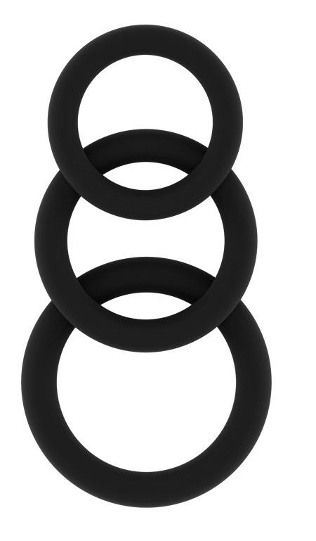 Набор из 3 чёрных эрекционных колец SONO No.25 SON025BLK - фото 171247