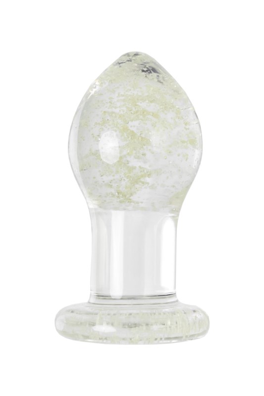 Анальная втулка Sexus Glass светящаяся в темноте, стекло, прозрачная, 9 см 912308 - фото 171886