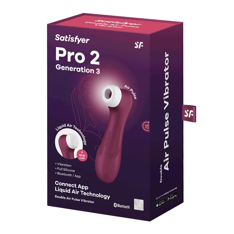 Bluetooth/App клиторальный вибростимулятор Pro 2 Generation 3 with Liquid Air (wine red) 4051840 - фото 171978