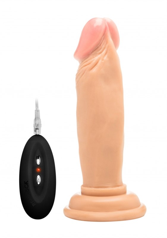 Фаллоимитатор с вибрацией и пультом управления Vibrating Realistic Cock, 15 см REA007SKN - фото 173628