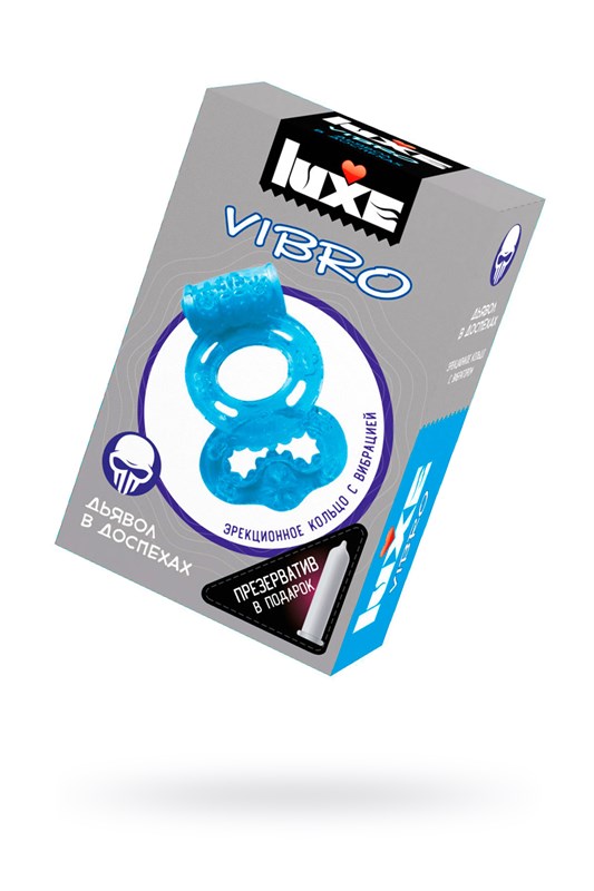 Виброкольцо Дьявол в доспехах + презерватив LUXE VIBRO 10T00009309 - фото 175226