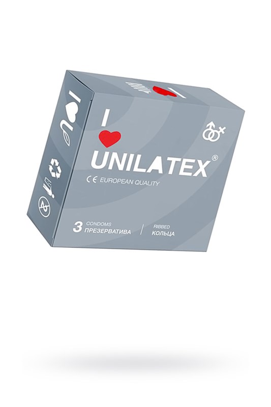 Презервативы Unilatex, ribbed, латекс, ребристые, 19 см, 5,4 см, 3 шт. 3018 - фото 176962