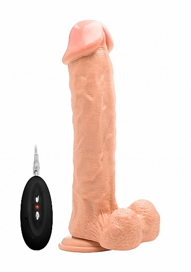 Фаллоимитатор с вибрацией и пультом управления Vibrating Realistic Cock, 29,5 см REA006SKN - фото 177913
