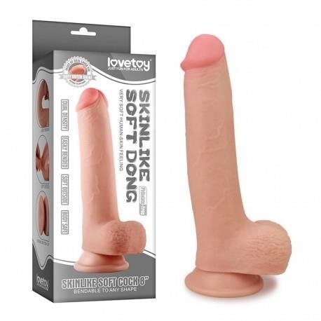 Телесный фаллоимитатор Skinlike Soft Cock 8 - 24 см LV310003 - фото 178322