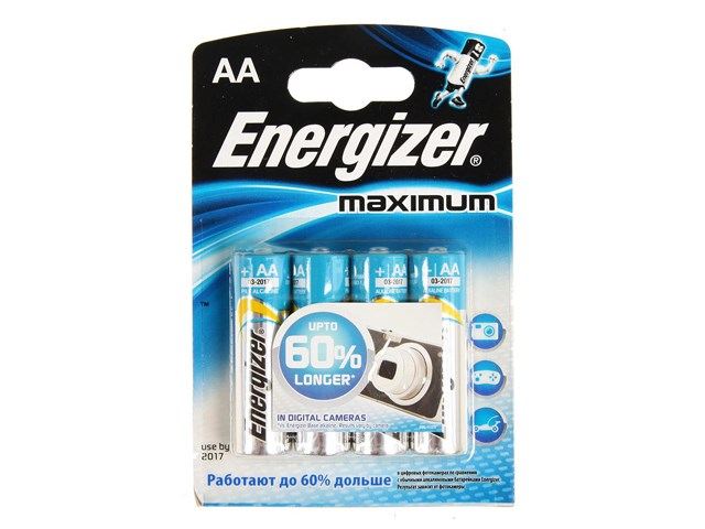 Батарейки Energizer MAXIMUM AA, 4 шт ENLR64BLMAXIMUM - фото 178393