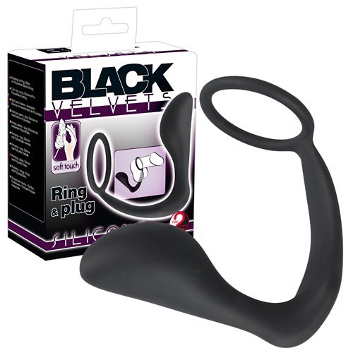 Кольцо для пениса-анальная втулка Black Velvets 5167240000 - фото 180484
