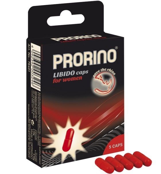 Возбуждающее средство для женщин PRORINO Libido Caps, 5 капсул 78401 - фото 182989