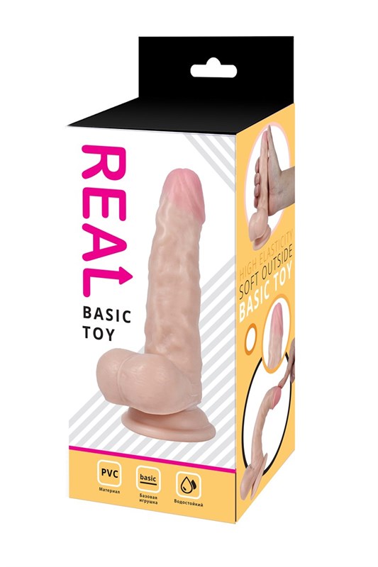 Фаллоимитатор REAL с мошонкой на присоске, 17x3,5 см RP10034 - фото 184102