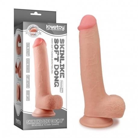Телесный фаллоимитатор Skinlike Soft Cock 8 - 24 см LV310003 - фото 184934