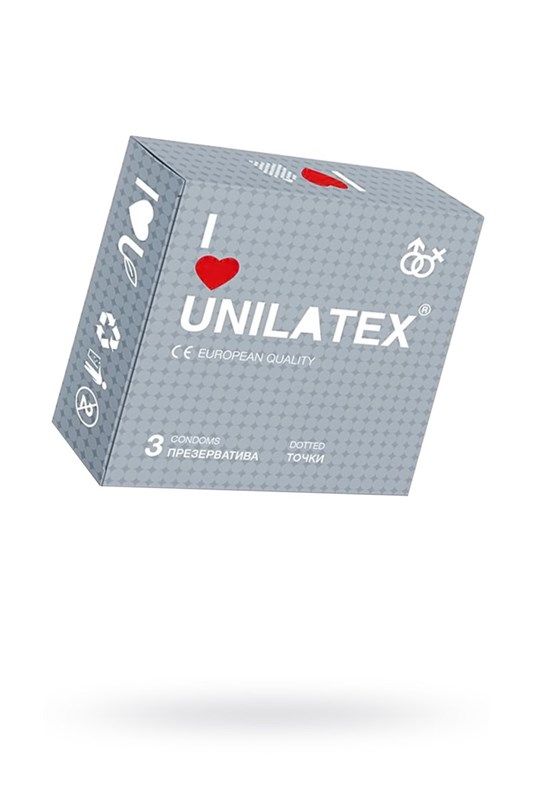 Презервативы Unilatex, dotted, латекс, точечные, 19 см, 5,4 см, 3 шт 3017 - фото 187092