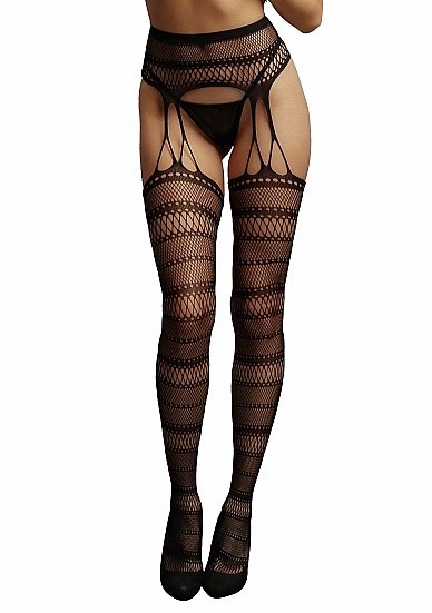 Колготки (имитация чулок) Suspender Striped Pantyhose DES043BLKOS - фото 188637
