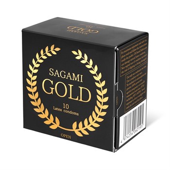 Золотистые латексные презервативы Sagami Gold, 10 шт