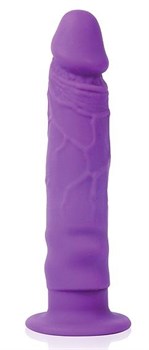 Фиолетовый реалистичный фаллоимитатор на присоске, 12х2,5 см