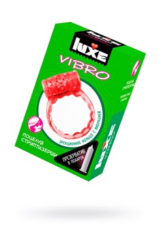 Виброкольцо Поцелуй стриптизерши + презерватив LUXE VIBRO