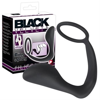 Кольцо для пениса-анальная втулка Black Velvets