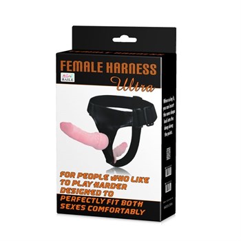 Поясной страпон с вагинальной пробкой Female Harness Ultra, 16,5 см