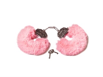 Шикарные наручники с пушистым мехом розовые