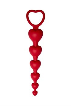 Красная анальная цепочка Love Beam, 18 см