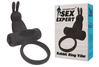 Эрекционное кольцо с ушками и вибрацией Sex Expert