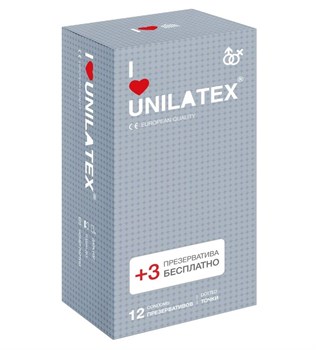 Презервативы с точками Unilatex Dotted - 12 + 3 шт.