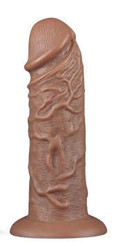 Коричневый фаллоимитатор Cubby dildo - 26,6 см