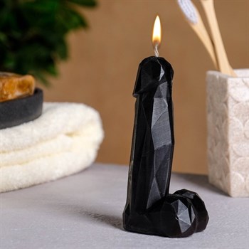 Фигурная свеча "Фаворит гранёный" черный, 12 см