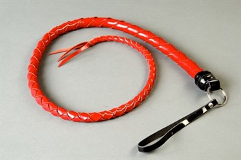 Красная лакированная плеть ручной работы 60 см.