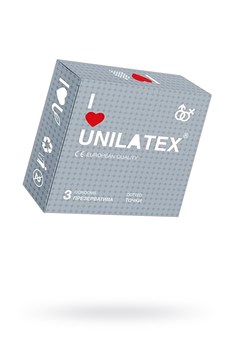Презервативы Unilatex, dotted, латекс, точечные, 19 см, 5,4 см, 3 шт